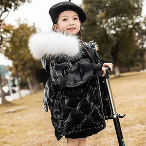2023 m. žieminė pūkinė striukė mergaičių paltai Madingi vienaragis, blizgūs, vandeniui atsparūs vaikiški viršutiniai drabužiai 3–10 metų paaugliams, Parka Snowsuit