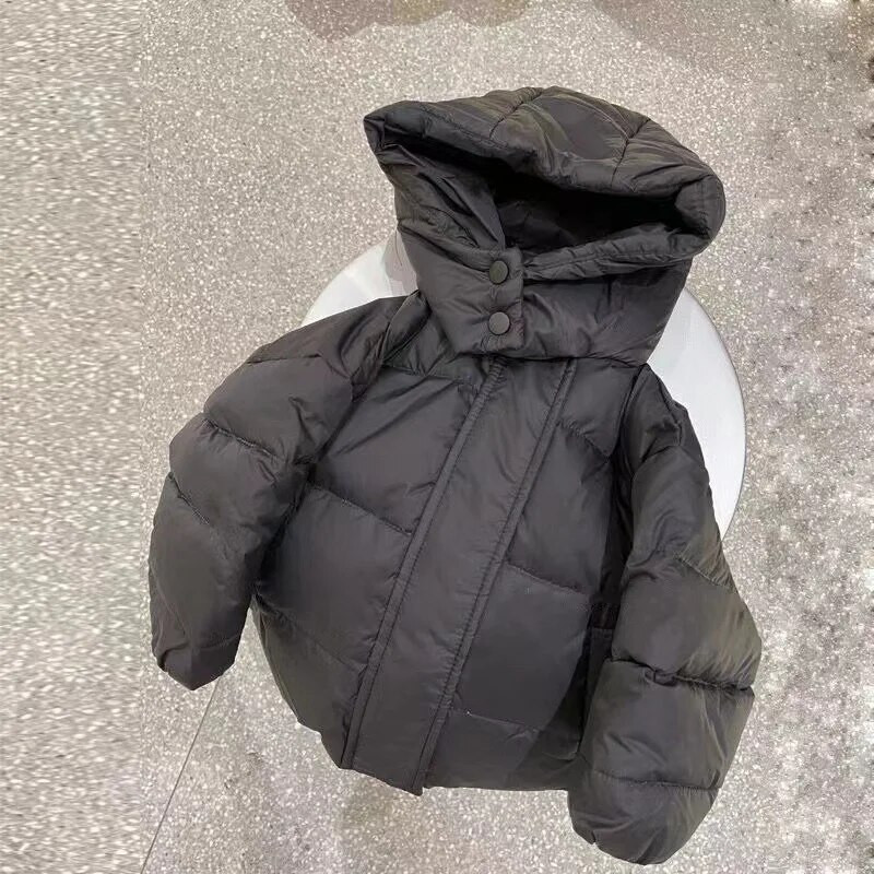 Vaikiški korėjietiški pūkiniai medvilniniai parkai Kūdikių medvilniniai paminkštinti paltai berniukų drabužiai vaikiška žieminė striukė berniukui šilti stori mergaičių viršutiniai drabužiai