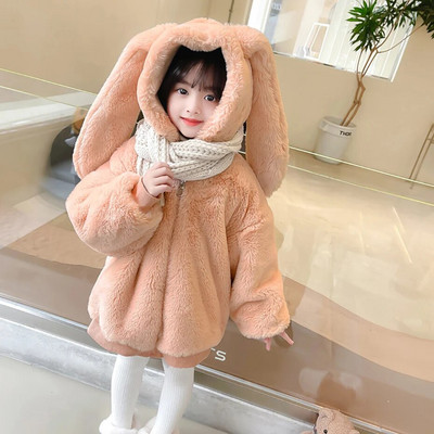 Tüdrukute karusnahast mantel Pealisriided Paks soe Tüdrukute mantel Talvine Sügis Laste Jope Vabaaja Stiil Laste Riided Tüdruk