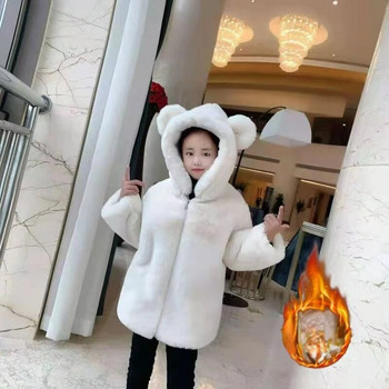 2023 Зимно палто с качулка за бебета и момичета Корейска версия Детски удебелени пуловери Долна риза Детско едноцветно горно облекло Яке S120
