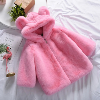 2023. aasta talvine beebitüdrukute karusnahast kapuutsiga mantel Korea versioon, paksud kampsunid, laste alussärk, ühevärviline ülerõivaste jakk S120