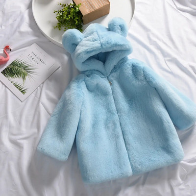 2023. aasta talvine beebitüdrukute karusnahast kapuutsiga mantel Korea versioon, paksud kampsunid, laste alussärk, ühevärviline ülerõivaste jakk S120