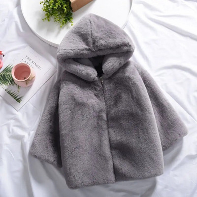 2023. aasta talvine beebitüdrukute karusnahast kapuutsiga mantel Korea versioon, paksud kampsunid, laste alussärk, ühevärviline ülerõivaste jakk S120