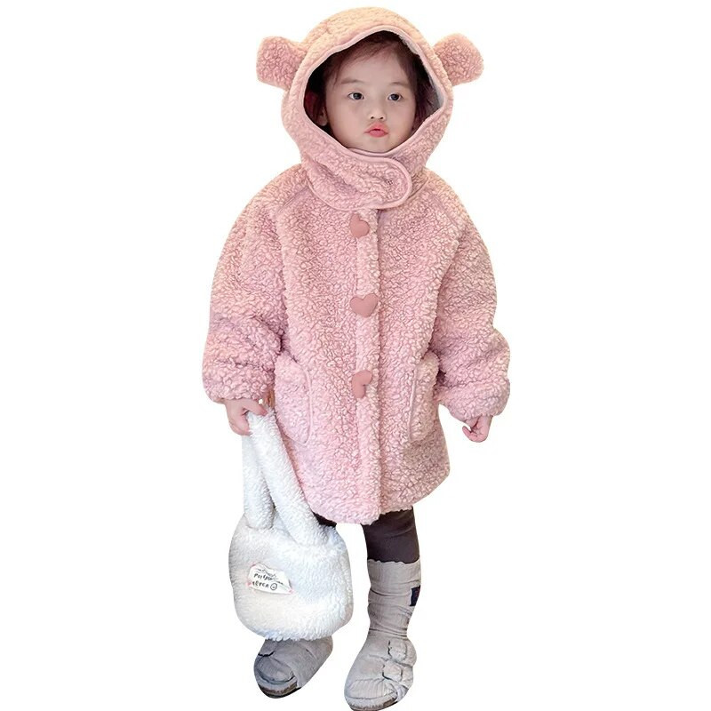 Παλτό για κορίτσια το χειμώνα νέα παιδιά συν βελούδινο δέρμα αρνιού Κοριτσίστικα χειμερινά παλτό Μακριά ρούχα για κορίτσια από 2 έως 7 ετών