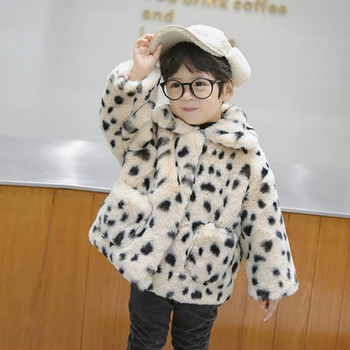 Susy Fashion New Baby Girl Boy Winter Jacket Leopard Faux Fur Thick Infant Toddle Warm Coat Бебешки дрехи Outwear 1-8Y