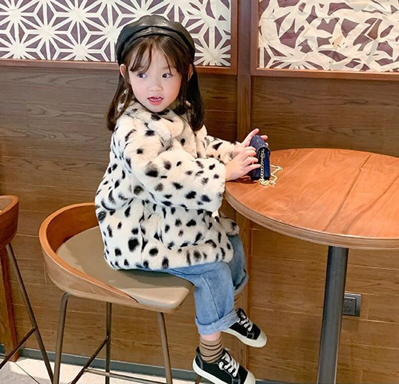 Susy mood uus beebitüdruk poiss talvejope Leopard kunstkarusnaha paks imiku mudilane soe mantel karusnaha beebiriided 1-8a välisrõivad