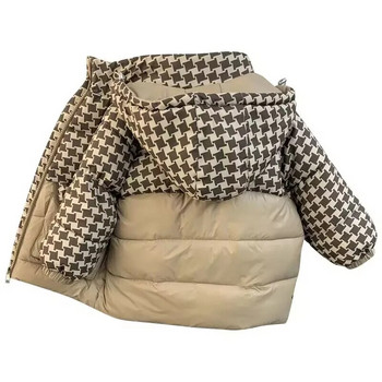 Χειμερινό μπουφάν για αγόρια κορίτσια Μπουφάν μεσαίου μήκους Μαύρο ζεστό βελούδο Παχύ παλτό με κουκούλα Μεγάλο παιδικό παιδικό μπουφάν