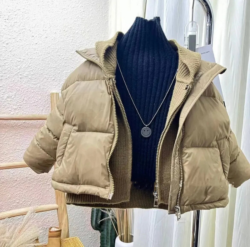 Nauja žieminė pūkinė striukė berniukui, dviejų dalių stori paltai vaikams, viršutiniai drabužiai, žiema, 2022 m. ruduo-W0200