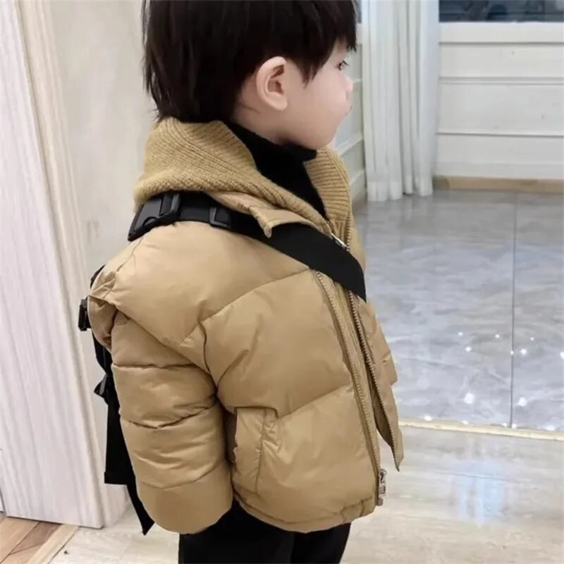 Nauja žieminė pūkinė striukė berniukui, dviejų dalių stori paltai vaikams, viršutiniai drabužiai, žiema, 2022 m. ruduo-W0200