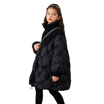 Зимно памучно палто за момичета 2023 Ново модерно памучно палто за момичета Детско зимно облекло Детско памучно палто с пух