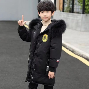 Μπουφάν για αγόρια 4-14 ετών 2023 Χειμώνας Έφηβος Αγόρι Χοντρό ζεστό βαμβακερό παλτό με κουκούλα Εξωτερικά ενδύματα Παιδικά ρούχα Αντιανεμικά μπουφάν