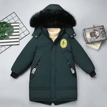 Μπουφάν για αγόρια 4-14 ετών 2023 Χειμώνας Έφηβος Αγόρι Χοντρό ζεστό βαμβακερό παλτό με κουκούλα Εξωτερικά ενδύματα Παιδικά ρούχα Αντιανεμικά μπουφάν
