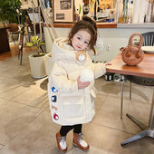 Χειμωνιάτικα ζεστά ρούχα για κορίτσια Μόδα μακρύ παλτό 2-8 ετών Baby Kids αδιάβροχο παχύρρευστο βαμβακερό μπουφάν TZ986