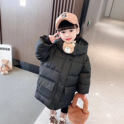 Χειμωνιάτικα ζεστά ρούχα για κορίτσια Μόδα μακρύ παλτό 2-8 ετών Baby Kids αδιάβροχο παχύρρευστο βαμβακερό μπουφάν TZ986