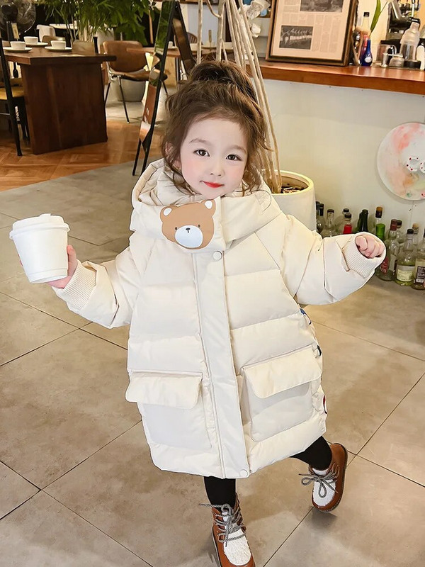 Χειμωνιάτικα ζεστά ρούχα για κορίτσια Μόδα μακρύ παλτό 2-8 ετών Baby Kids αδιάβροχο παχύρρευστο βαμβακερό μπουφάν TZ986