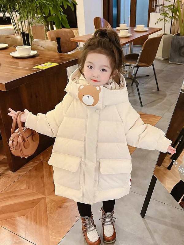 Χειμωνιάτικα ζεστά ρούχα για κορίτσια Μόδα μακρύ παλτό 2-8 ετών Baby Kids αδιάβροχο παχύρρευστο βαμβακερό μπουφάν TZ986