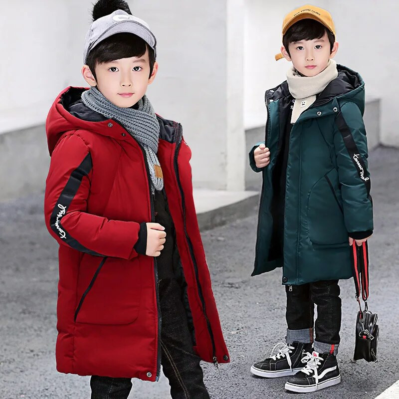 Berniukų pūkiniai paltai striukė Medvilniniai viršutiniai drabužiai nuo vėjo 2023 m. nauji stori aksominiai žieminiai šilti vaikiški drabužiai -10 laipsnių žemiau nulio