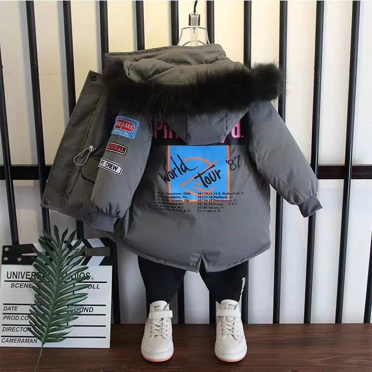 Uus poiste talve sulejope beebi paksusega laste mantlid lastele sügistalv 2023-A024