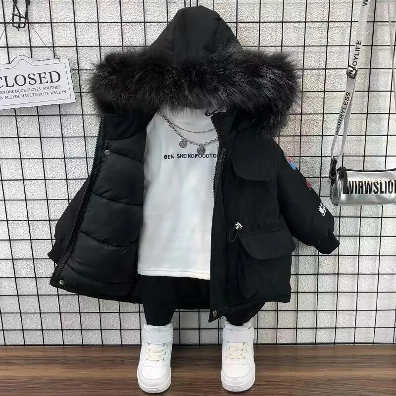 Uus poiste talve sulejope beebi paksusega laste mantlid lastele sügistalv 2023-A024