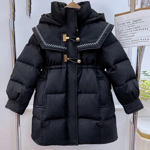 DIMUSI Χειμερινά παιδικά παλτό με επένδυση για κορίτσια Μεσο-μακρύ βαμβακερό ζεστό μπουφάν Παιδική μόδα Windreaker Θερμικά πουπουλένια παλτό Ρούχα 14Y