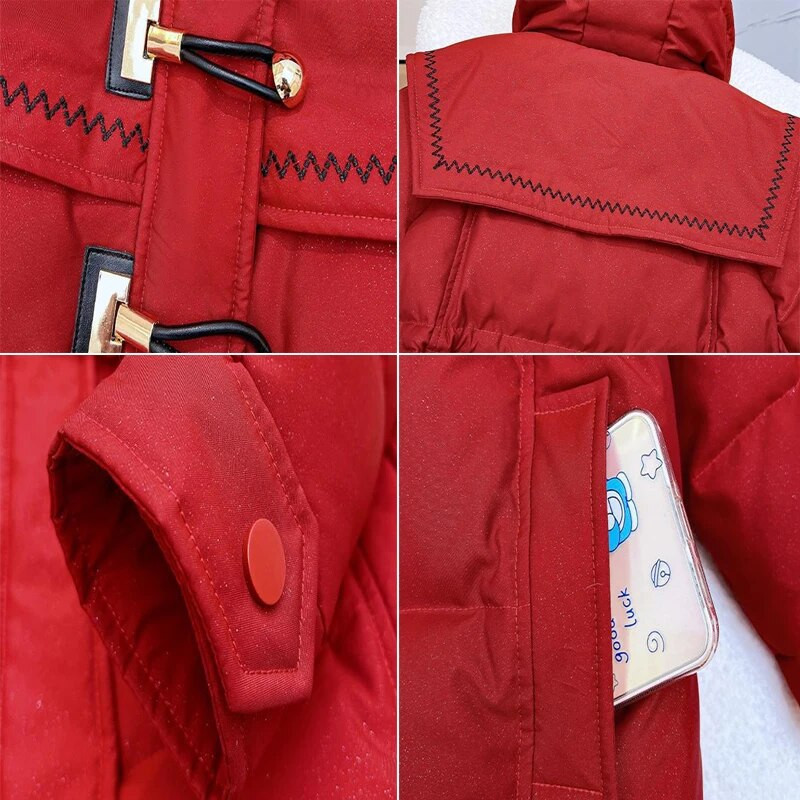 DIMUSI Χειμερινά παιδικά παλτό με επένδυση για κορίτσια Μεσο-μακρύ βαμβακερό ζεστό μπουφάν Παιδική μόδα Windreaker Θερμικά πουπουλένια παλτό Ρούχα 14Y