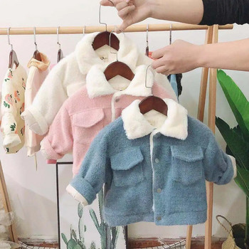 Зимни дрехи от изкуствена кожа за новородени момичета Топли детски дебели якета за бебета момичета Палта за деца Облекло 2022 Бебешки палта TZ588