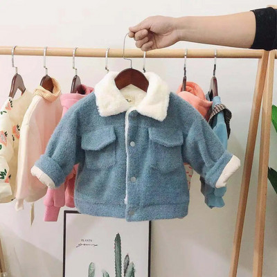 Žieminiai dirbtiniai kailiai naujagimių mergaičių rūbai Šilti vaikiški Stora striukė kūdikiams mergaičių paltai Vaikiški drabužiai 2022 m. paltai kūdikiams TZ588