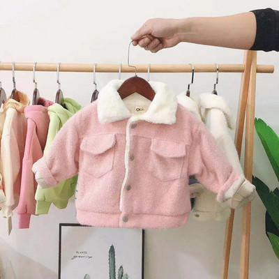 Žieminiai dirbtiniai kailiai naujagimių mergaičių rūbai Šilti vaikiški Stora striukė kūdikiams mergaičių paltai Vaikiški drabužiai 2022 m. paltai kūdikiams TZ588