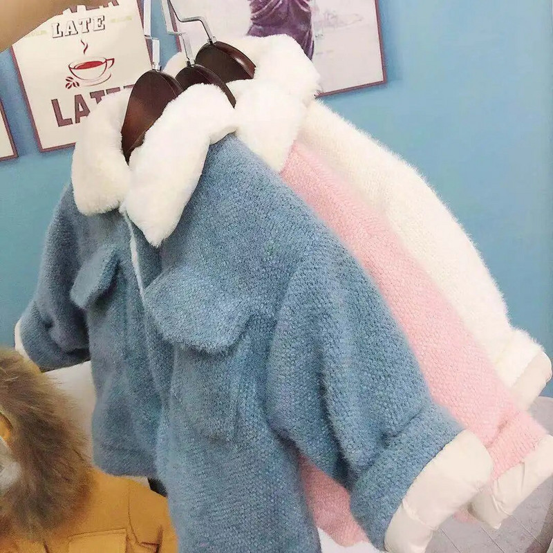 Žieminiai dirbtiniai kailiai naujagimių mergaičių rūbai Šilti vaikiški Stora striukė kūdikiams mergaičių paltai Vaikiški drabužiai 2022 m. paltai kūdikiams TZ588