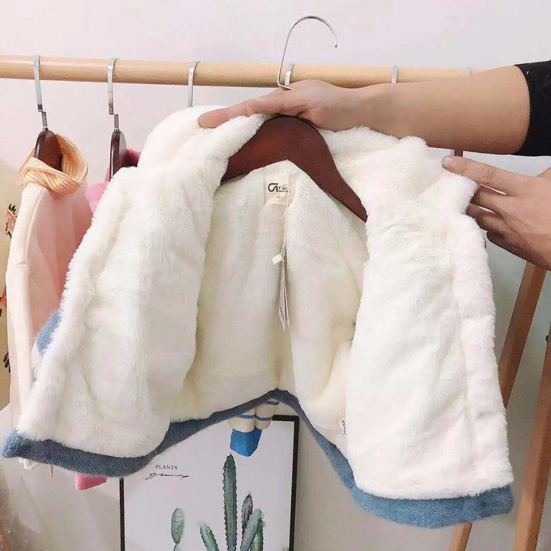 Žieminiai dirbtiniai kailiai naujagimių mergaičių rūbai Šilti vaikiški Stora striukė kūdikiams mergaičių paltai Vaikiški drabužiai 2022 m. paltai kūdikiams TZ588