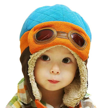 Сладка бебешка зимна шапка Пилотска шапка за бебета Малки деца Готини бебета Момчета Момичета Деца Зимни топли детски плетени шапки Шапка за 0-48 месеца