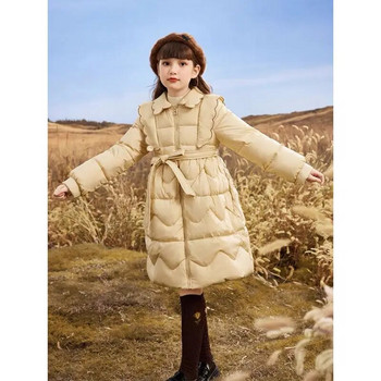Зимно яке за момичета Палто Тийнейджърска детска парка Снежен костюм с ревер Детско връхно облекло Дрехи 5-14 години CH05