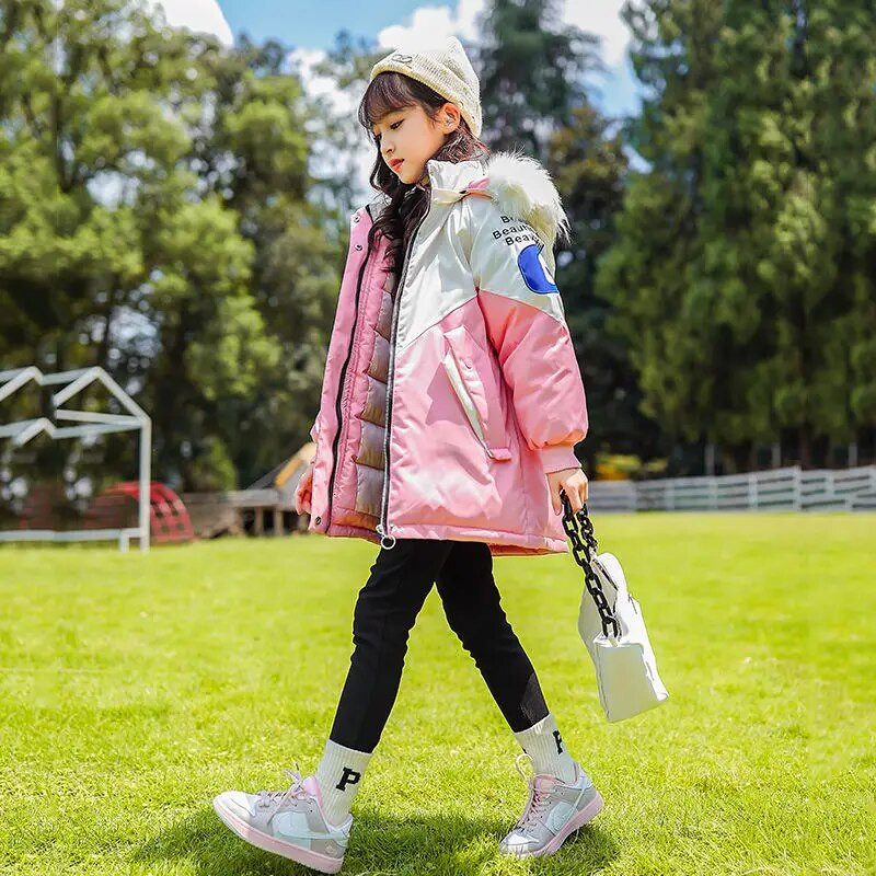 5–12-aastased lapsed, teismelised, puuvillane Parka ülerõivad, riided, lumeülikond, lastemantel, kapuutsiga jakk tüdrukutele, uued riided TZ433