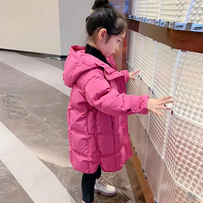 2023. aasta uued talvejoped Tüdrukutele Mantel Mood Pika kapuutsiga ülerõivad Pakse soojad Lasteriided CH11