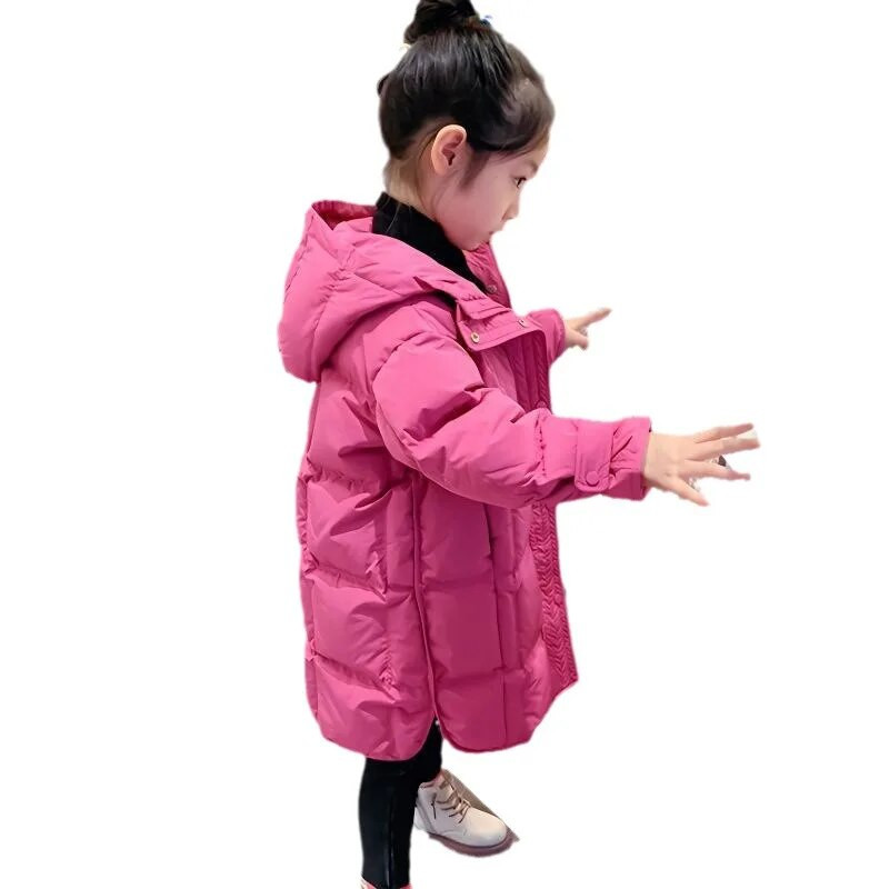 2023. aasta uued talvejoped Tüdrukutele Mantel Mood Pika kapuutsiga ülerõivad Pakse soojad Lasteriided CH11