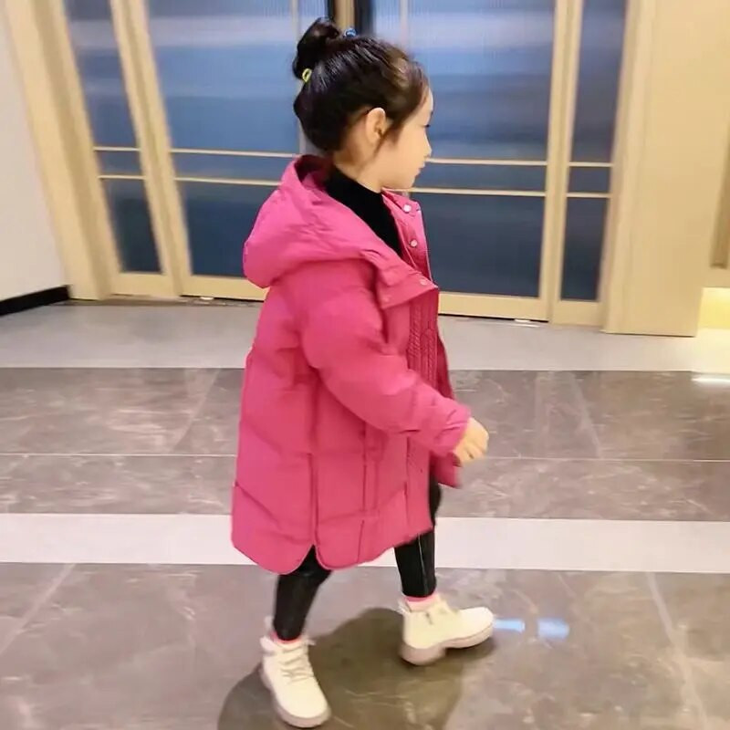 2023. aasta uued talvejoped Tüdrukutele Mantel Mood Pika kapuutsiga ülerõivad Pakse soojad Lasteriided CH11