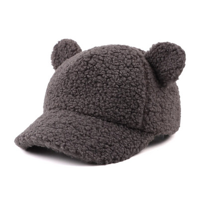 Müts lastele Tüdrukutele Sügisene lastemood Fuzzy Hip Hop Cap Solid Snapback Teddy Velvet Paks soe pesapallimüts beebipoistele