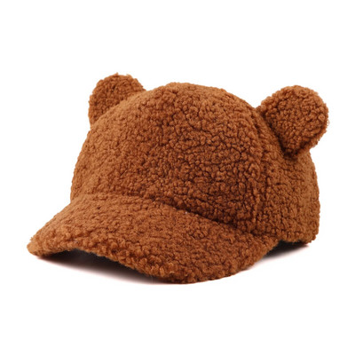 Müts lastele Tüdrukutele Sügisene lastemood Fuzzy Hip Hop Cap Solid Snapback Teddy Velvet Paks soe pesapallimüts beebipoistele