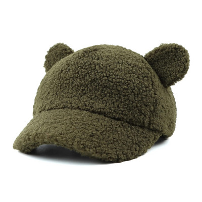 Müts lastele Tüdrukutele Sügisene lastemood Fuzzy Hip Hop Cap Solid Snapback Teddy Velvet Paks soe pesapallimüts beebipoistele
