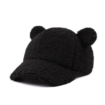 Müts lastele Tüdrukutele Sügisene lastemood Fuzzy Hip Hop Cap Solid Snapback Teddy Velvet Paks soe pesapallimüts beebipoistele