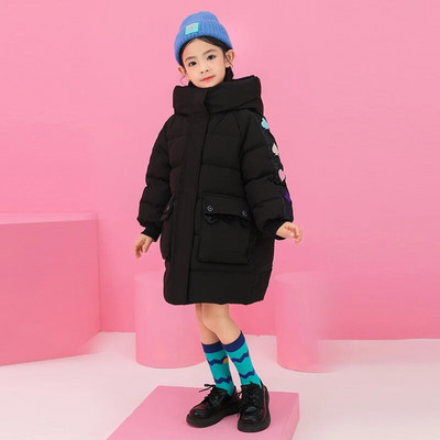 Παιδικό πουπουλένιο παλτό μεσαίου μήκους χειμώνα Νέο μεγάλο εφηβικό Παιδικό παχύ τζάκετ για κορίτσια Φοιτητικό ζεστό παλτό CH212