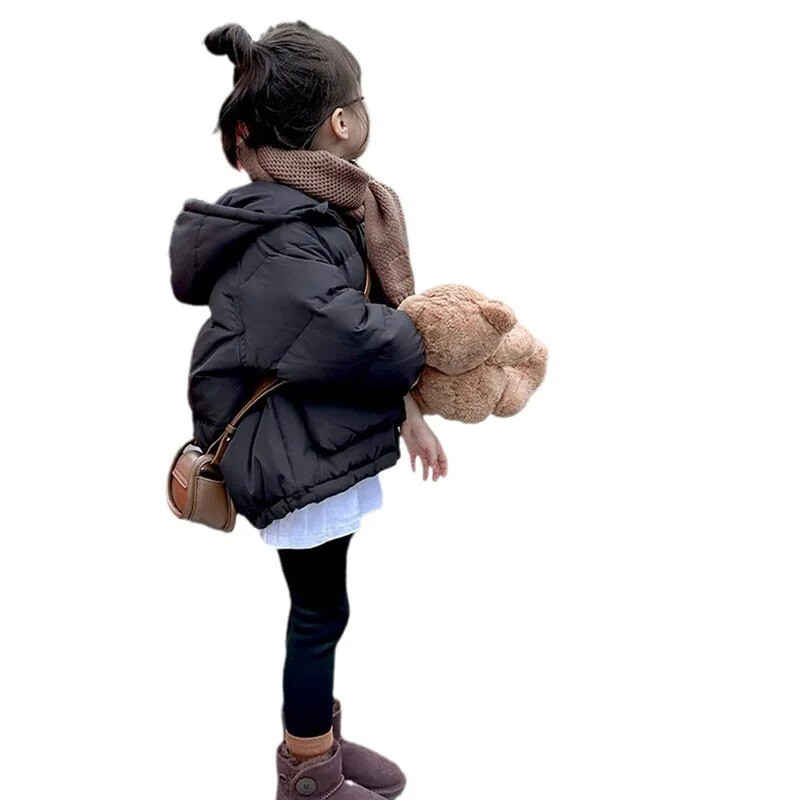 Talvised soojad ülerõivad Tüdrukute kapuutsiga sulejoped Vabaaja jope Lasteriided 2023 Uus beebi paksud puuvillased mantlid CH06