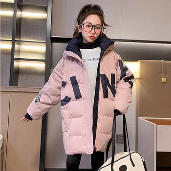 Детско горно облекло, яке за момичета, зимни удебелени топли дрехи с памучна подплата, нови корейски модни ежедневни палта с качулка TZ962