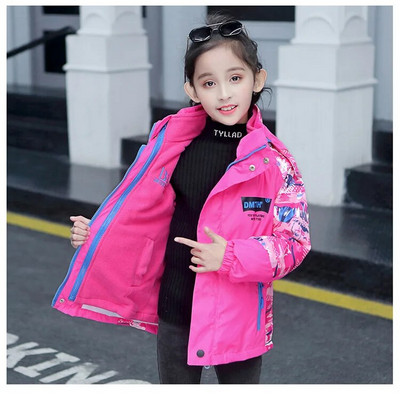 Tüdrukute suusarõivad talvel tihendavad spordirõivad jakk Laste soojad riided kevad uus mantel TZ121