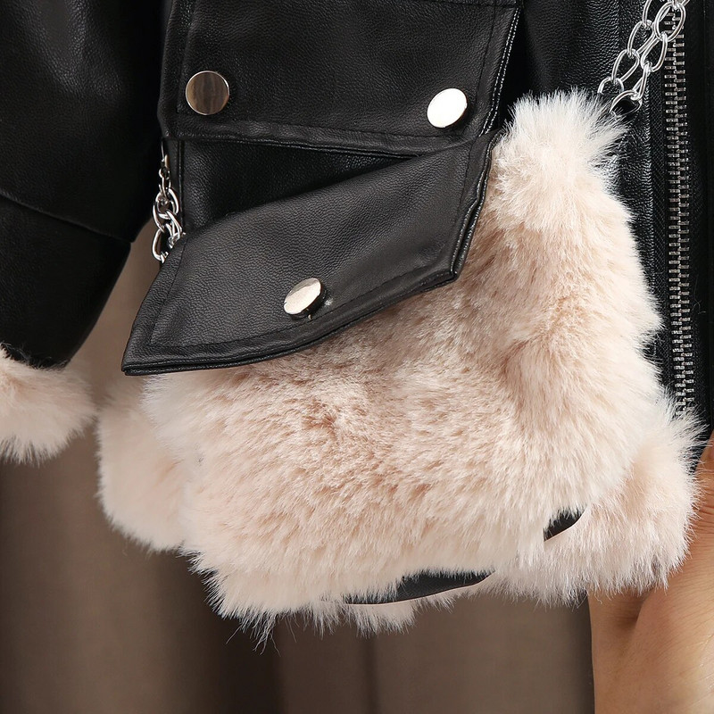 Κοντό δερμάτινο μπουφάν για κορίτσια 2023 Φθινόπωρο Χειμώνας Νέο Baby's Velvet Thicked Pu Outerwear Fashion Παιδικά Ζεστά Παλτό Μοτοσικλέτας