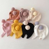 Uus Beebimüts Poistele Tüdrukutele Armsad Pomponist Mütsid Kapott Sügis Talvine Kõrva Soe Nokamüts Vastsündinud Lastele Mütsid Korallifliisist Lastemütsid