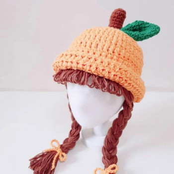Παιδικό πλεκτό καπέλο Φθινόπωρο Χειμώνας μωρό Παιδιά Κορίτσια Αγόρια Μαλακή ζεστή πλεξούδα Προστασία αυτιών μωρού Μάλλινο καπέλο βολάν Ζεστή προσφορά