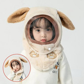 Laste mütsid Sügistalvised tuulekindlad mütsid+maskid lastele Kõrvakaitsed Tüdrukutele Poistele Müts Tuulekindel paksendatud Soe beebi Sallid