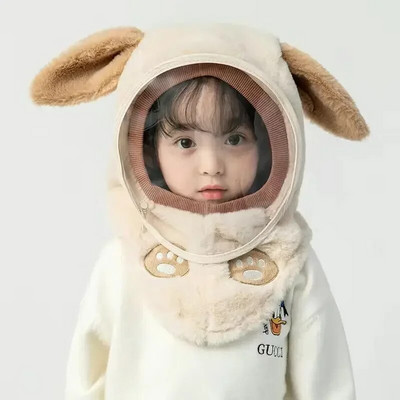 Laste mütsid Sügistalvised tuulekindlad mütsid+maskid lastele Kõrvakaitsed Tüdrukutele Poistele Müts Tuulekindel paksendatud Soe beebi Sallid