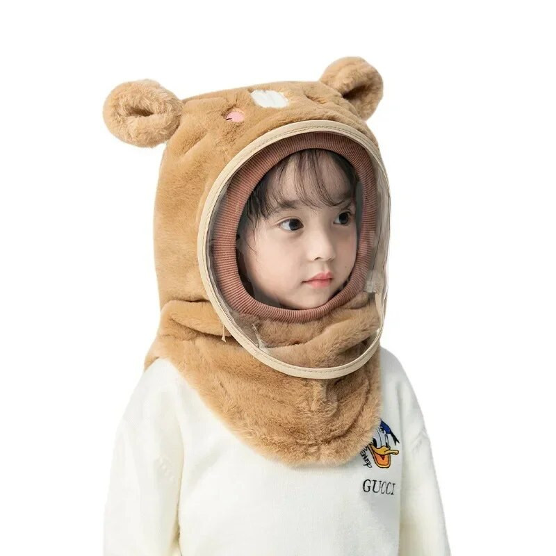 Laste mütsid Sügistalvised tuulekindlad mütsid+maskid lastele Kõrvakaitsed Tüdrukutele Poistele Müts Tuulekindel paksendatud Soe beebi Sallid